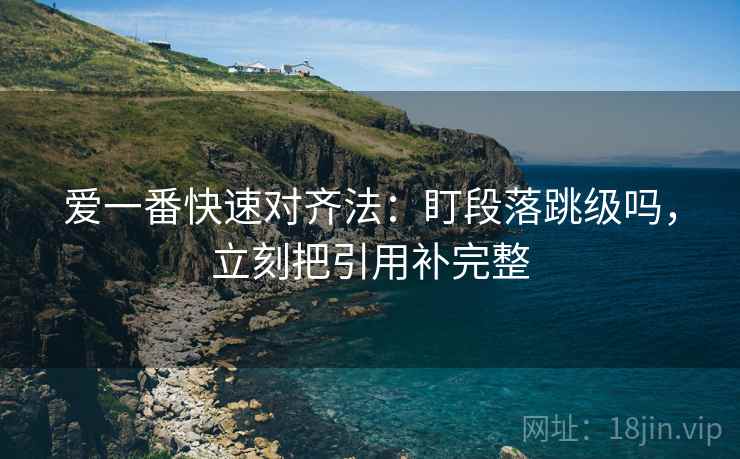 爱一番快速对齐法：盯段落跳级吗，立刻把引用补完整
