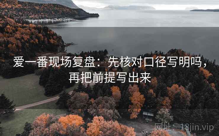 爱一番现场复盘：先核对口径写明吗，再把前提写出来