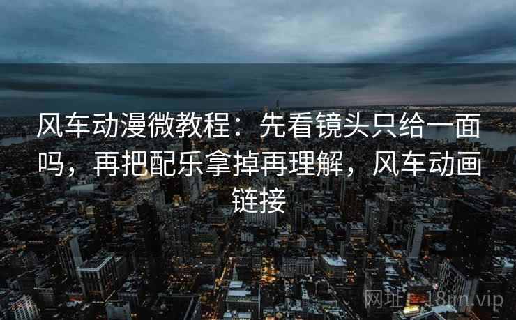 风车动漫微教程：先看镜头只给一面吗，再把配乐拿掉再理解，风车动画链接