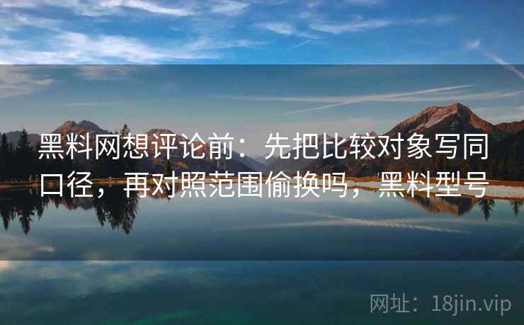 黑料网想评论前：先把比较对象写同口径，再对照范围偷换吗，黑料型号